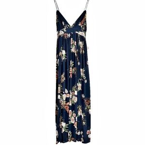Daisies San Clemente Floral Maxi Dress Navy Small